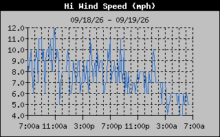 1 Day High Wind Speed Graph