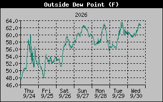 1 Week Dew Point Graph